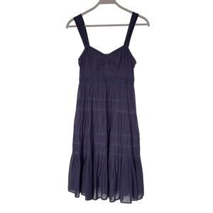 Maeve Navy Size 4 Sweetheart Neck Tiered Babydoll Sundress anthropologie